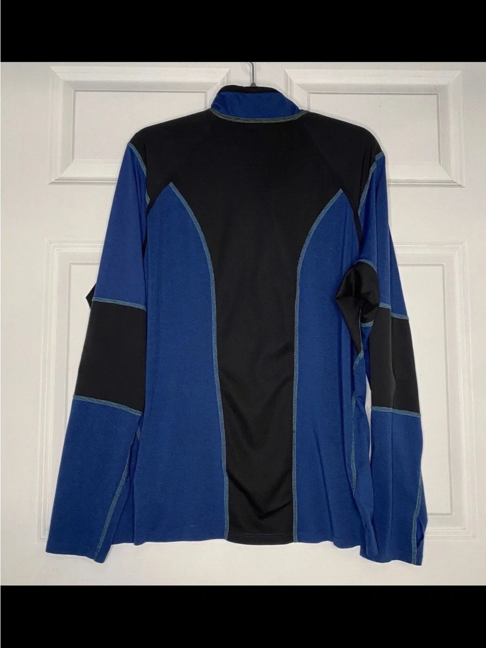 The North Face Flashdry-XD Quarter Zip Pullover Blue Black Thumbholes Size XL